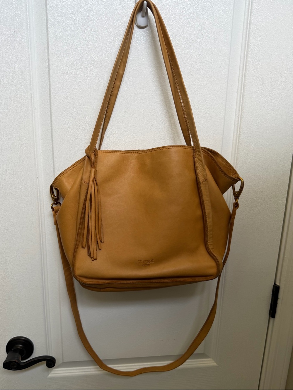 Margot New York leather slouchy shoulder bag with crossbody